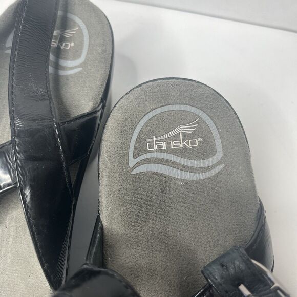 Dansko Surraya Black Patent Leather Platform Comfort Sandals Womens Size 41/10.5 - Picture 3 of 8